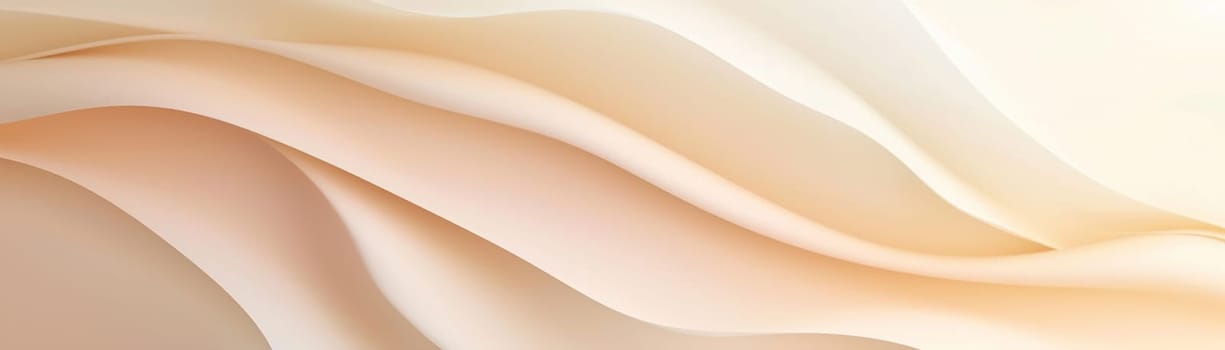 Abstract waves of beige and cream creating soft, flowing backdrop, perfect for cosmetics advertising, serene wall art, luxury branding, elegant design projects. Nude gradient backdrop. Generative AI