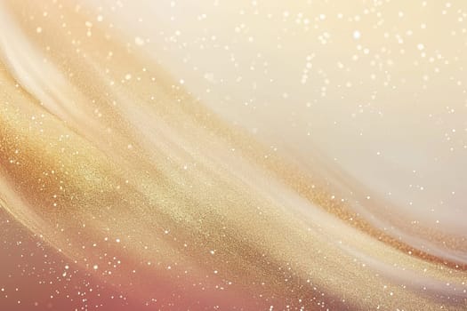 Soft waves of beige and gold with sparkling particles, perfect for luxury branding, wedding invitations, cosmetic backgrounds, or elegant packaging designs. Generative AI