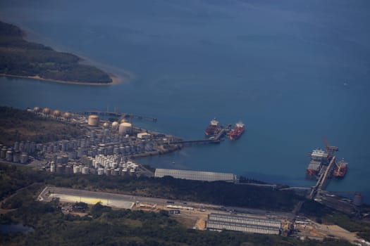 madre de deus, bahia, brazil - october 30, 2023: aerial view of the Madre de Deus Terminal - Temadre.