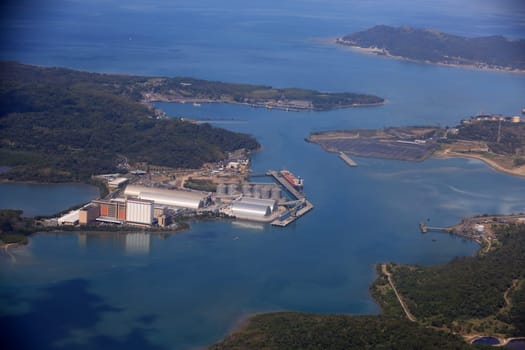 madre de deus, bahia, brazil - october 30, 2023: aerial view of the Madre de Deus Terminal - Temadre.