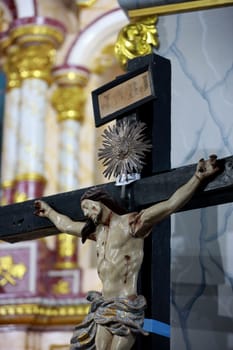 monte santo, bahia, brazil - october 30, 2023: celebration of mass in a catholic church in the city of Monte Santo.