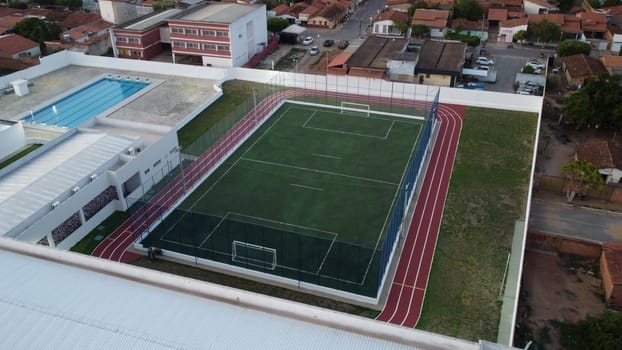 formosa do rio preto, bahia, brazil - december 8, 2023: aerial view of a full-time public school in the city of Formosa do Rio Preto.