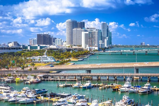 Northern Miami waterfront and skyline panoramic view, Florida state, United States of America