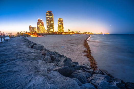 Miami Beach South beach evening  beach view, Florida state, United States of America