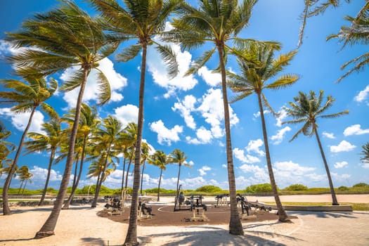 Beach outdoor gym in South Beach, Miami Beach, Florida. United States of America