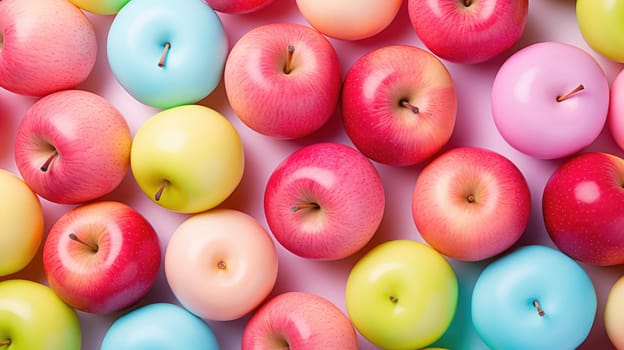 Background of apples in pastel colors AI