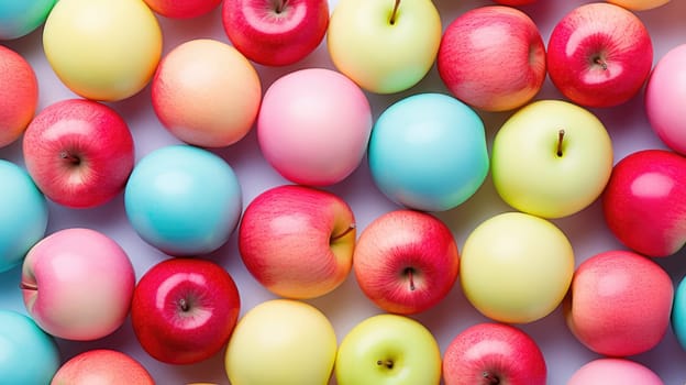 Background of apples in pastel colors AI