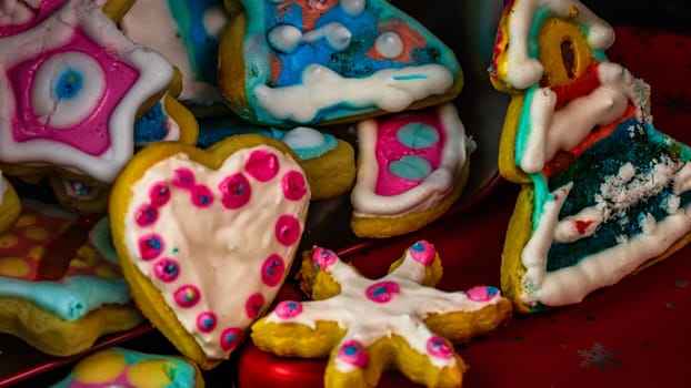 Detail of tasty homemade Christmas cookies