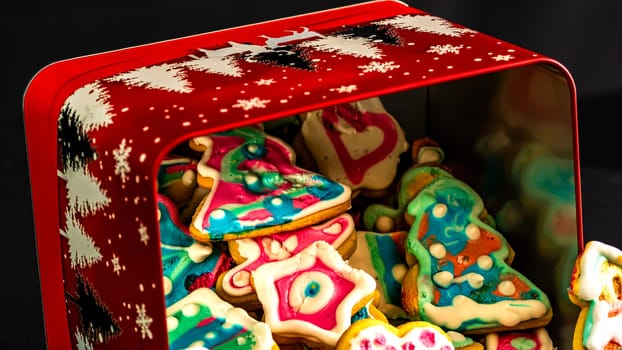 Detail of tasty homemade Christmas cookies