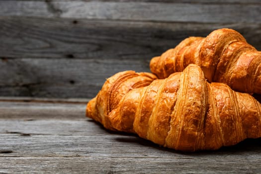 Delicious, fresh croissants. French breakfast concept