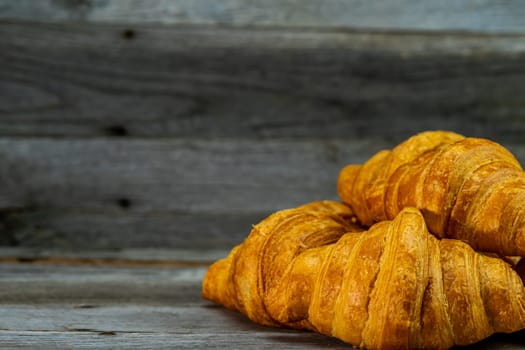 Delicious, fresh croissants. French breakfast concept