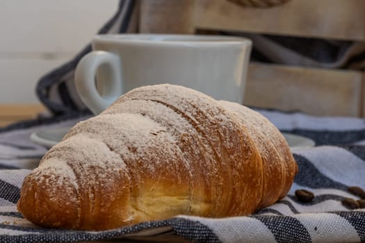 Delicious, fresh croissants. French breakfast concept