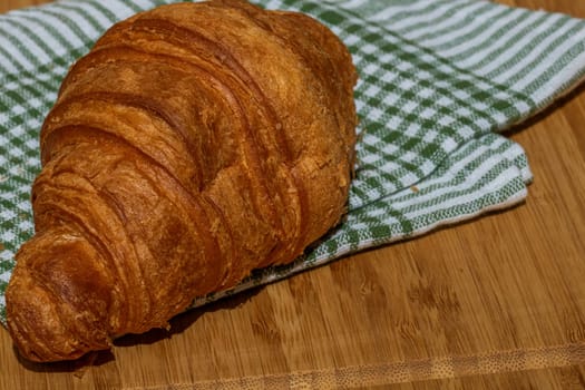 Delicious, fresh croissants. French breakfast concept