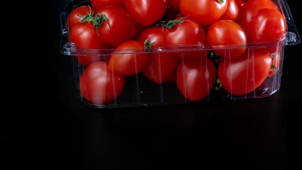 Selective focus on ripe delicious cherry tomatoes, close up