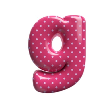 Polka dot letter G - Lowercase 3d pink retro font isolated on white background. This alphabet is perfect for creative illustrations related but not limited to Fashion, retro design, decoration...