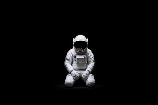 A lone astronaut stands against the backdrop of infinite cosmic solitude. Generative AI.