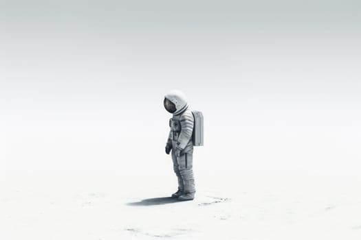 A lone astronaut stands against the backdrop of infinite cosmic solitude. Generative AI.