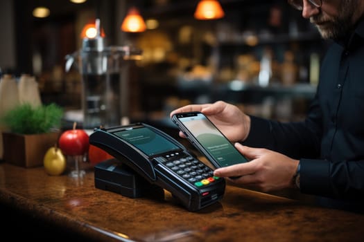 Mobile Payment via smartphone. Generative AI.