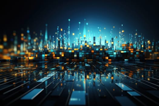 Financial news video background abstract, simple restrained light blues. Generative AI.