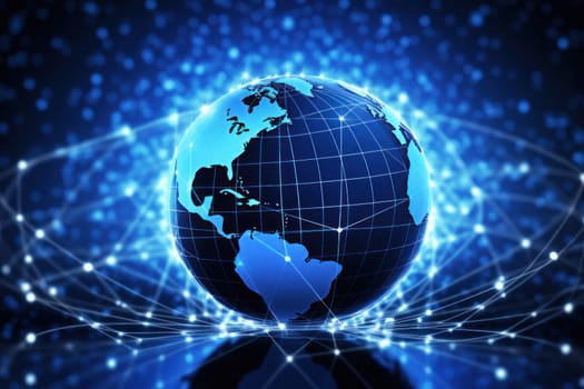 Smart city and telecommunication network concept. Generative AI.