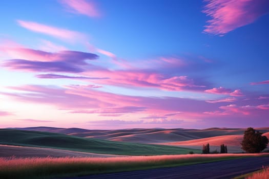 The iconic bliss wallpaper twilight sky. Generative AI.