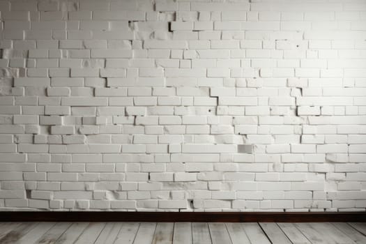 White brick wall studio background. Generative AI.