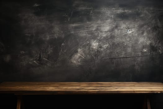 Blank wide screen Real chalkboard background texture in college concept. Generative AI.