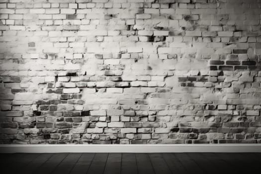 White brick wall studio background. Generative AI.