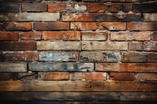 Flat texture of brick wall in a dirty. Generative AI.