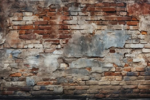 Flat texture of brick wall in a dirty. Generative AI.