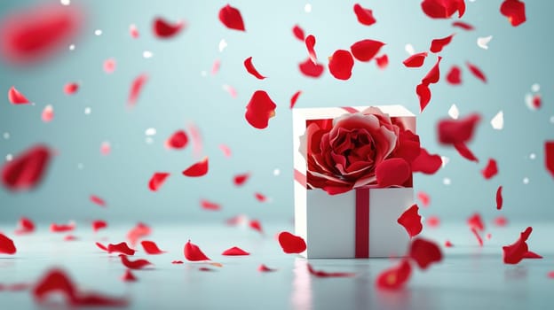 a gift box of romantic love on the valentines day pragma