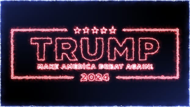 Electrify red and blue animation of Trump election in 2024, Trump Make America Great Again