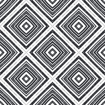 Exotic seamless pattern. Black symmetrical kaleidoscope background. Textile ready fantastic print, swimwear fabric, wallpaper, wrapping. Summer swimwear exotic seamless design.