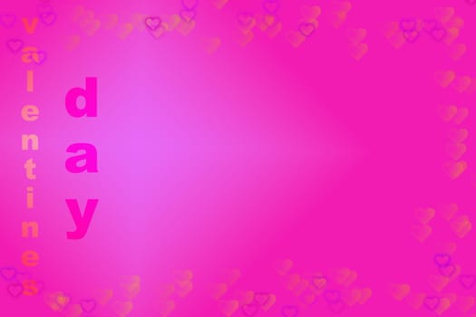 Valentines day colored background with the written and  hearts 