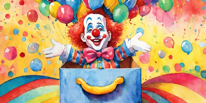 A cheerful and bright clown for a children's party. High quality illustration