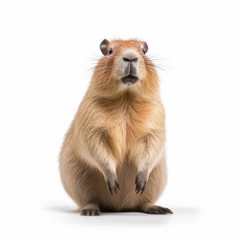 A capybara against a white background