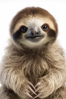 Close-up of cute smiling sloth