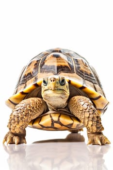 A photo of a turtle, tortoise isolated on white