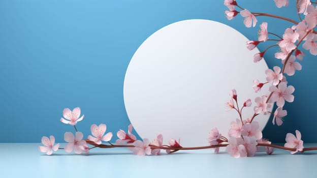 Blooming Sakura: Delicate Pink and White Blossoms Embracing Nature's Beauty on a Springtime Branch