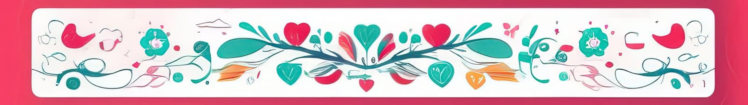 Valentines day flat abstract pink, azure hearts pastel background banner. Perfect for Valentines Day card, romantic themed design, voucher, greeting card, wrapping paper. Concept love. Copy space