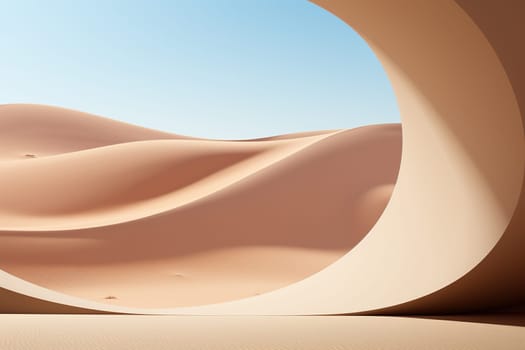 View of a sand arch among the desert sands.
