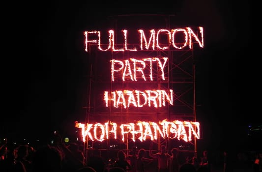 Koh Phangan, Thailand - 01.01.2015, There are about 10,000 people every month at this Phangan beach Full moon party in Koh Phangan , Thailand .