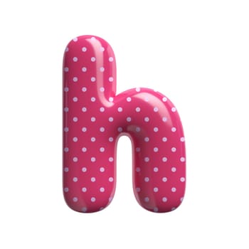 Polka dot letter H - Small 3d pink retro font isolated on white background. This alphabet is perfect for creative illustrations related but not limited to Fashion, retro design, decoration...