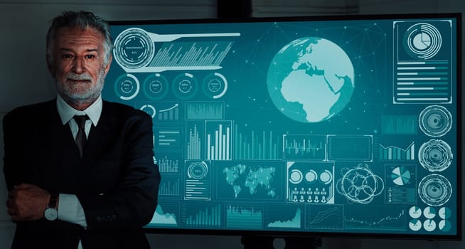 Data Analysis for Business and Finance Concept. interface showing future computer technology of profit analytic, online marketing research and information report for digital business strategy. uds