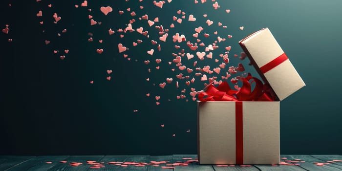 a gift box of romantic love on the valentines day pragma