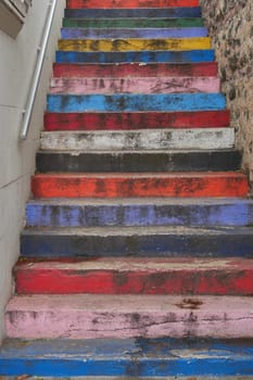 front view of brick stair