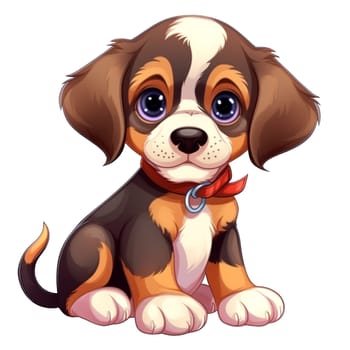 Cute cartoon dog. Clipart is a great choice for creating cards, invitations, party supplies and decorations. AI generated.