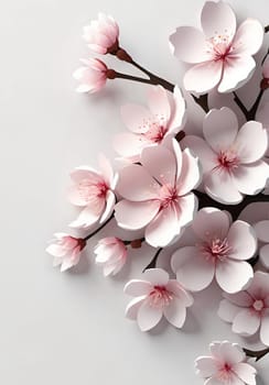 Cherry blossom on background with copy space for your text.Cherry blossom background with place for your text, vector illustration.Blossoming branch of cherry on a pastel background.Cherry blossom flowers on background.