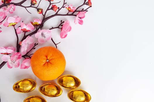 Chinese New Year decoration with customizable space for text or wishes. Copy space