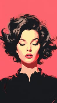 Retro Glamour: Vintage Beauty of a Young Female Model in Pop Art Style